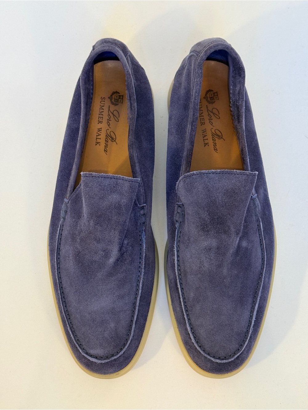 Loro Piana Suede Slip-On Loafers in Blue Suede